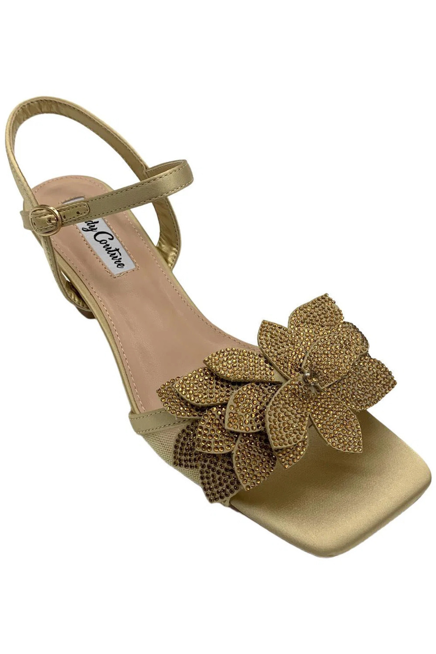 Lady Couture of NY Women's Lori Slingback Heeled Sandals Gold - Medium